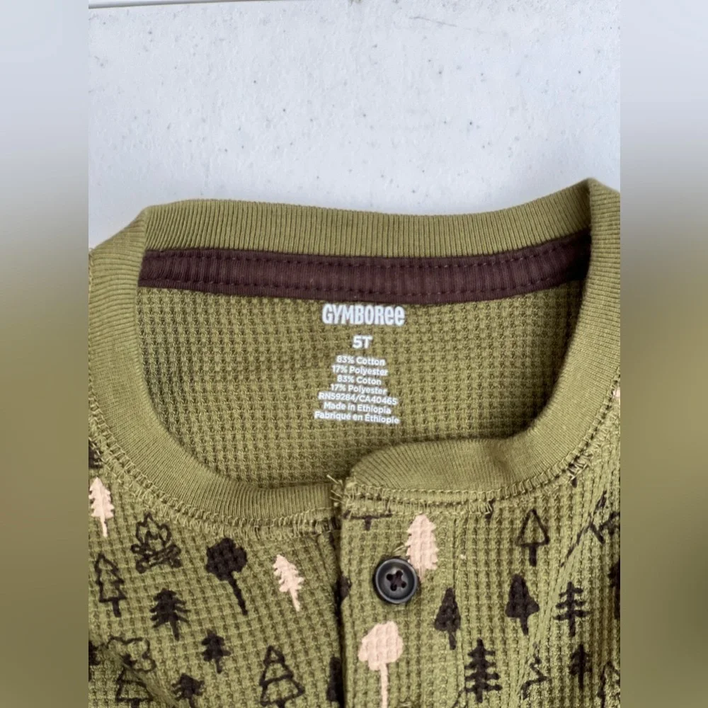 Gymboree Boys Forest Henley Top Critter Campout Rosemary